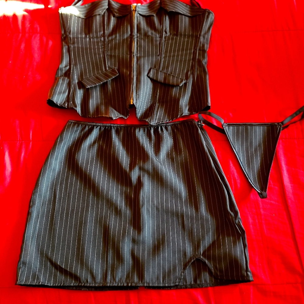 Sexy set of corset with skirt and thong. Thong and skirt never worn.